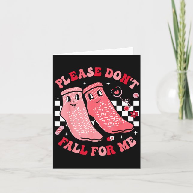 Nurse Valentine Non Slip Socks Please Don't Fall F Kort (Framsida)