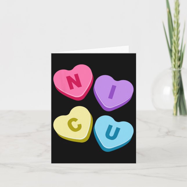 Nurse Valentines day - Candy Valentine Hearts Nicu Kort (Framsida)