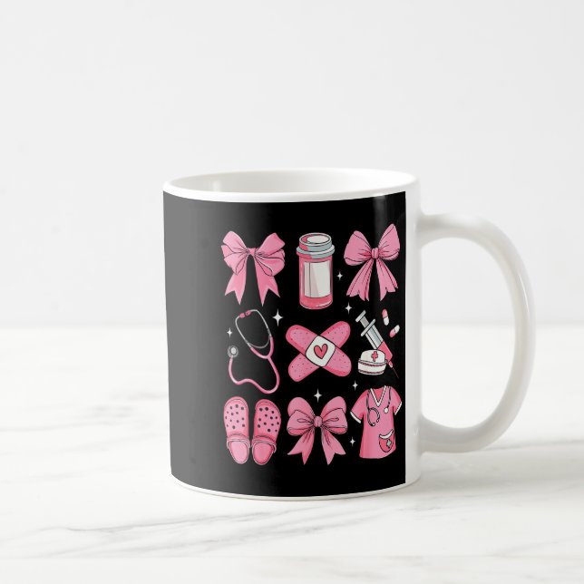 Nurse Valentines Day Coquette Bow Valentine Nurse  Kaffemugg (Höger)