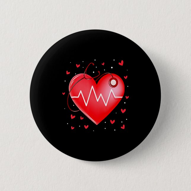 Nurse Valentines Day Heart Stethoscope 2 _1  Knapp (Framsida)