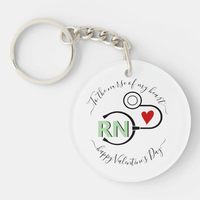 Nurse Valentines day stethoscope mynta grönt RN (Framsidan)