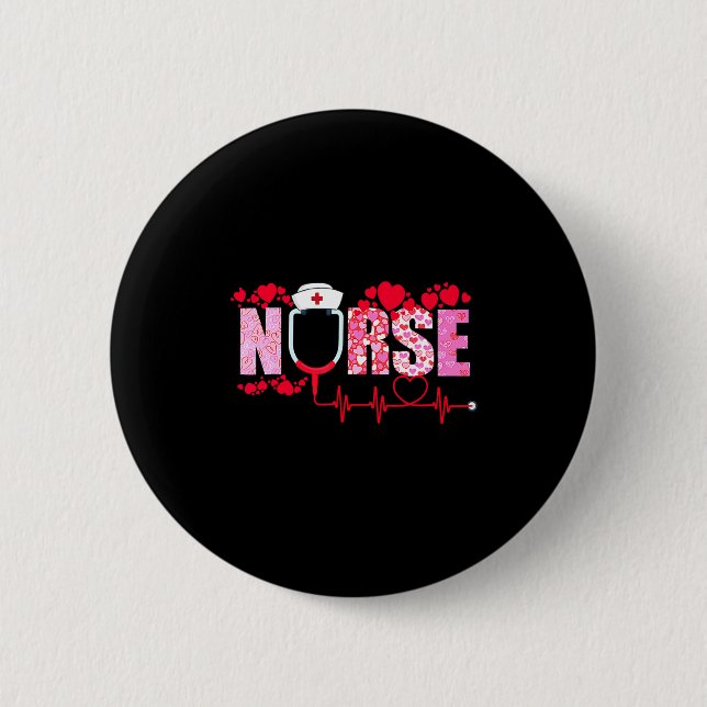 Nurse Valentines Day Valentine Er Icu Nicu Rn Nurs Knapp (Framsida)