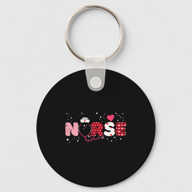 Nurse Valentines Day Valentine Er Icu Nicu Rn Nurs Nyckelring (Framsida)