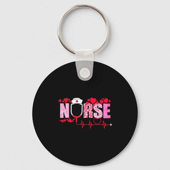 Nurse Valentines Day Valentine Er Icu Nicu Rn Nurs Nyckelring (Framsida)