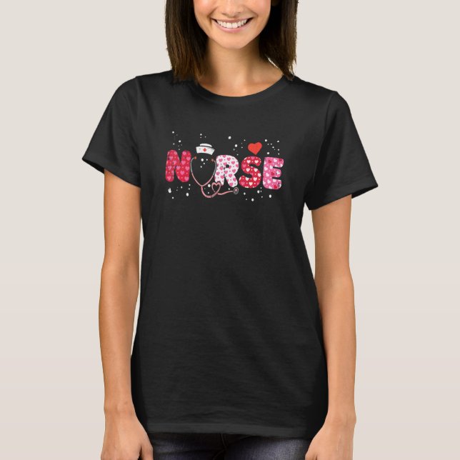Nurse Valentines day Valentine Er Icu Nicu Rn Nurs T Shirt (Framsida)