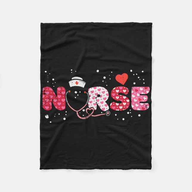 Nurse Valentines day Valentine SCrub Top Women Scr Fleecefilt (Framsidan)