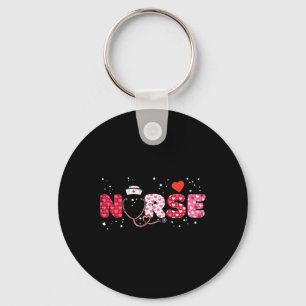 Nurse Valentines day Valentine SCrub Top Women Scr Nyckelring