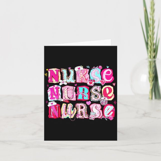 Nurse Valentines Stethoscope Valentine Nursing Gir Kort (Framsida)