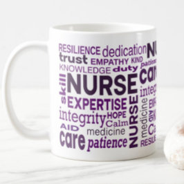 Nurse Values Purple Typography Appreciation Kaffemugg