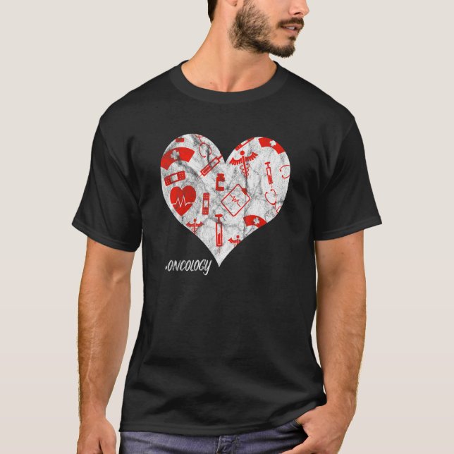 Nurse Verktyg Lifesavers Nursing Hjärtat Oncolog T Shirt (Framsida)