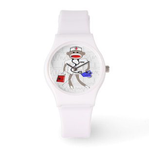 Nurse Watch Sock monkey Design Armbandsur
