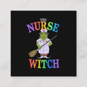 Nurse Witch, ett talesätt Halloween Tale of Horror Fyrkantigt Visitkort