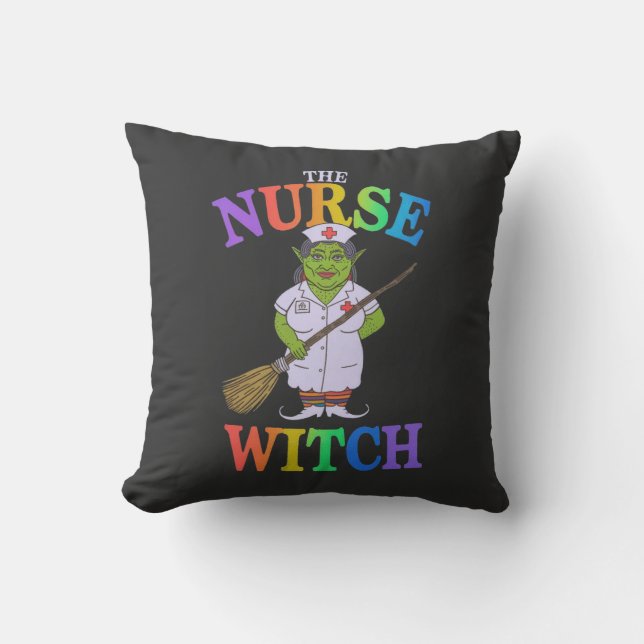 Nurse Witch, ett talesätt Halloween Tale of Horror Kudde (Framsida)