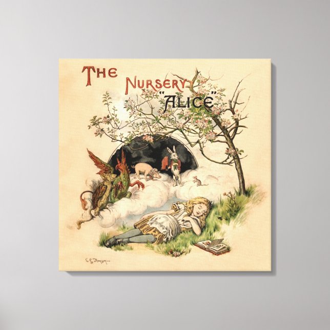Nursery Alice 1890 Vintage Wonderland Cover Canvastryck (Framsida)