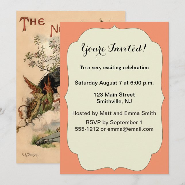 Nursery Alice 1890 Vintage Wonderland Cover Inbjudningar (Fram/baksida)