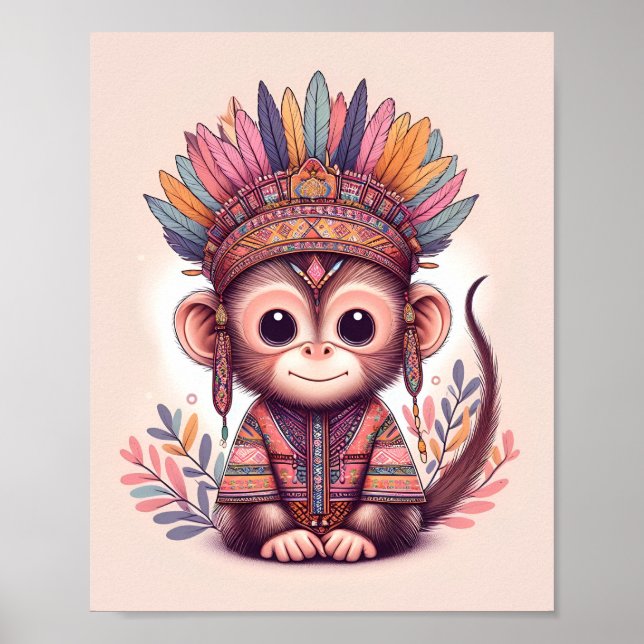 Nursery Art Nusantara / Heritage Baby djur Poster (Framsidan)