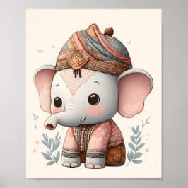 Nursery Art Nusantara / Heritage Baby djur Poster