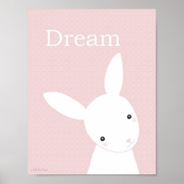 Nursery art Skriv ut Cute Bunny Girl Nursery Skriv Poster