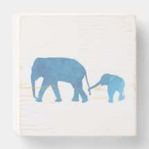Nursery Art Wood Sign Mamma och Baby Elephant