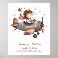 Nursery Artwork Child Flies Flygplan Personlig