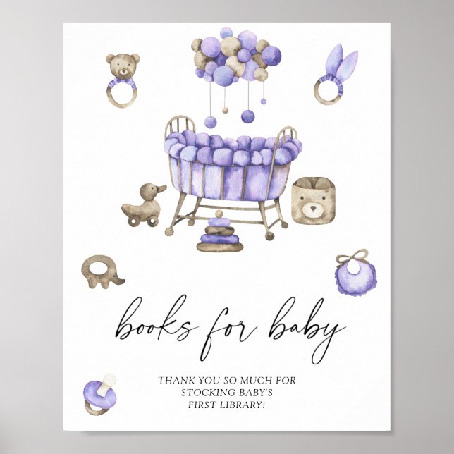 Nursery babydusch Bokar för baby Poster (Framsidan)