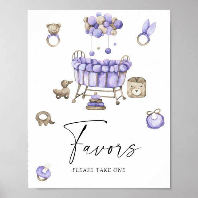 Nursery babydusch Favors Poster (Framsidan)