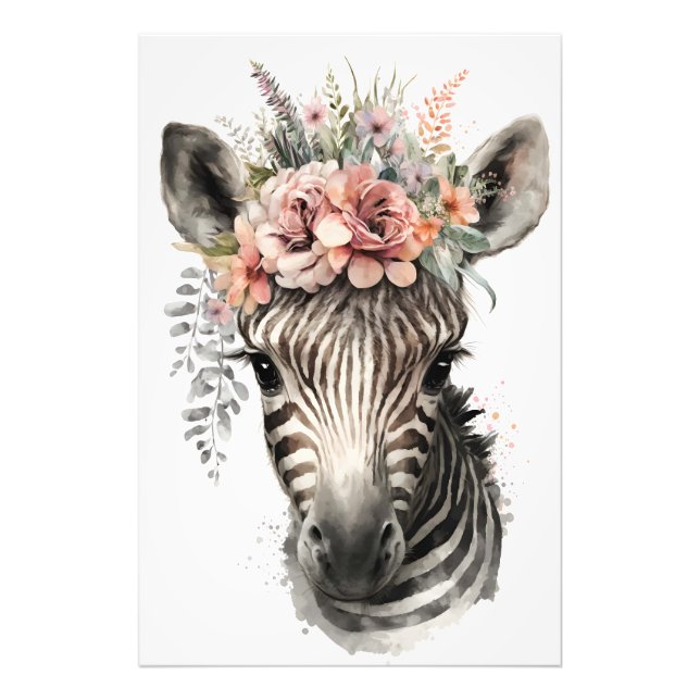 Nursery Bilder of Animals: Zebra Fototryck (Framsidan)