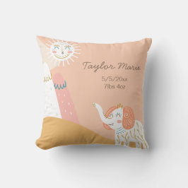 Nursery Birth Stats Boho Sunshine Elephant Kudde