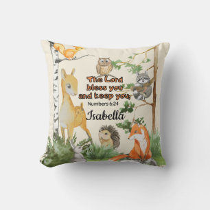 Nursery Blating Bible Verse Cute Woodland Animals Kudde