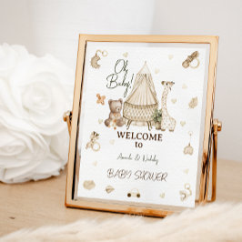 Nursery Boho Botanical Animal Baby Shower Budget Poster