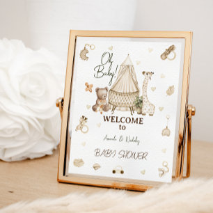 Nursery Boho Botanical Animal Baby Shower Budget Poster