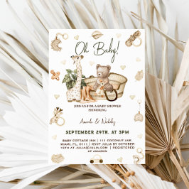 Nursery Boho Neutralt Baby Shower Inbjudningar