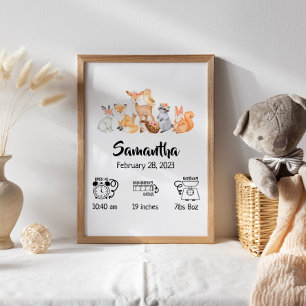 Nursery boho woodland poster