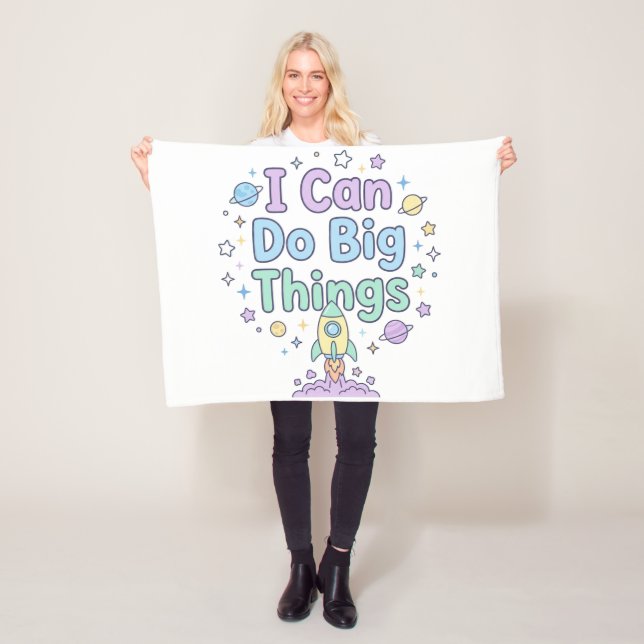 Nursery Confidence Affirmation I Can Do Big Things Fleecefilt (På plats)