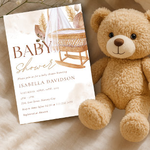 Nursery Crib Boho Gender Neutral Baby Shower Inbjudningar