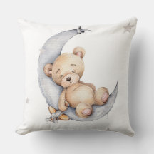 Nursery Cushion - Baby Bear Måne Stars