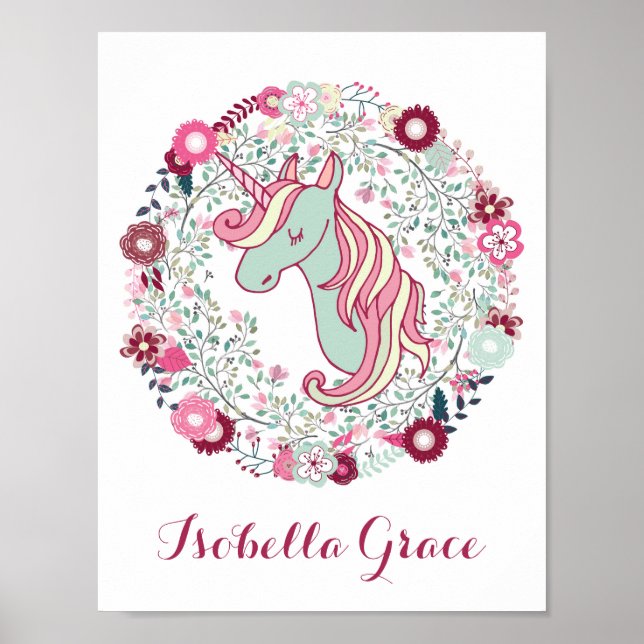 Nursery Decor Adworthy Unicorn Art Poster (Framsidan)