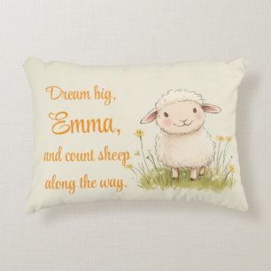 Nursery Decor, Cute Sheep, Personlig Prydnadskudde