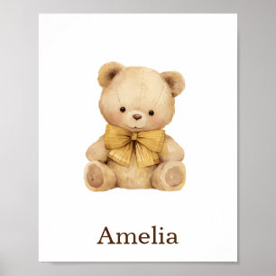 Nursery Decor Leksak Animal Nalle Kön Neutral  Poster