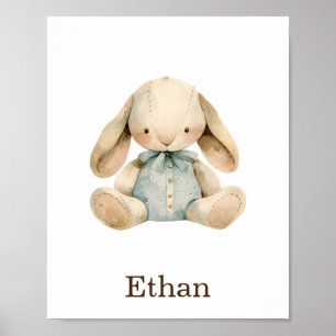 Nursery Decor Leksak Animal Pojke Bunny Rabbit Poster