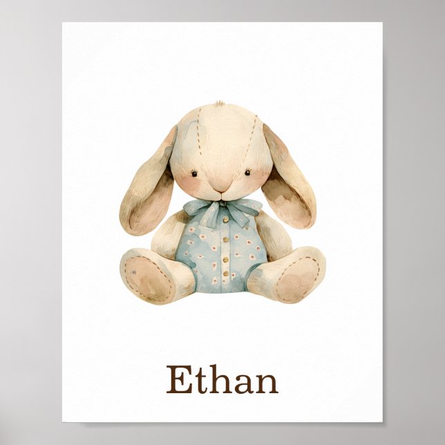 Nursery Decor Leksak Animal Pojke Bunny Rabbit Poster (Framsidan)