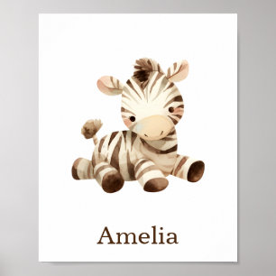 Nursery Decor Leksak Animal Zebra Kön Neutral Poster