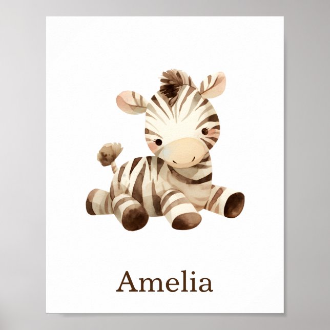 Nursery Decor Leksak Animal Zebra Kön Neutral Poster (Framsidan)