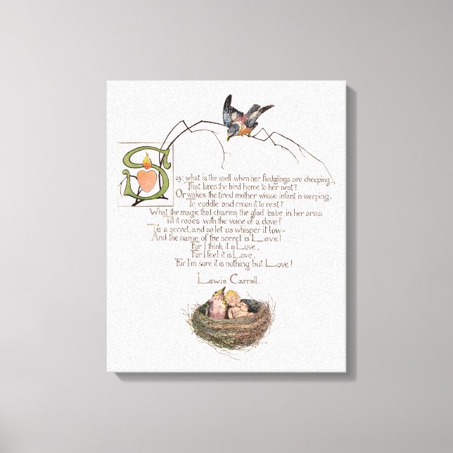 Nursery Dikt by Lewis Carroll Canvastryck (Framsida)