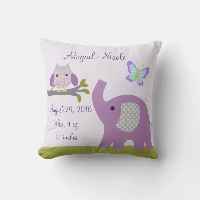Nursery Dreamland Uggla/Elephant Pillow Keepsaky Kudde (Framsida)