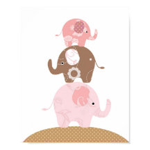 Nursery elephant Art flickor