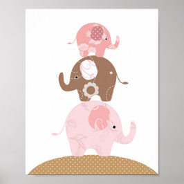 Nursery elephant Art flickor Poster