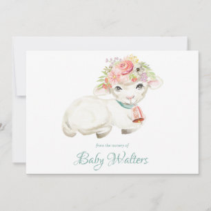 Nursery Farm Animal Monogram Baby Shower Tack Kort