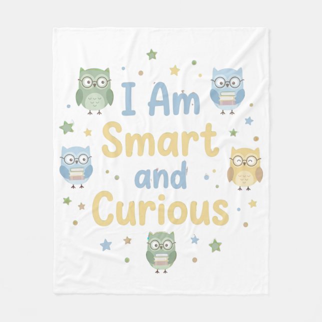 Nursery Growth Affirmation Smart and Curious Fleecefilt (Framsidan)