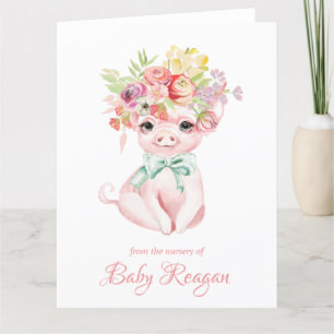 Nursery Little Pig Baby Shower Tack Kort